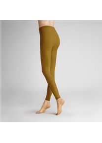 Feinstrumpfleggings Hudson "Leggings Micro 50", Damen, Gr. 44-46, braun (ocher gelb 0538), Obermaterial: 91% Polyamid PA. 9% Elasthan EL., Strumpfhosen Feinstrumpfleggings