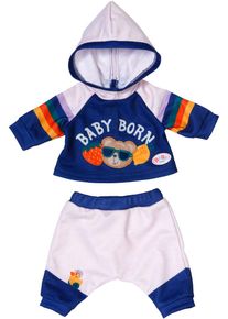 Puppenkleidung Baby Born "Jogging Anzug Navy, 43 cm", bunt, Puppenkleidung, Baby, Puppenkleidung, mit Kleiderb&uuml;gel
