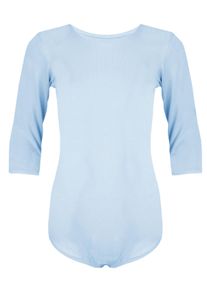 Turnanzug AQUARTI "Body M&auml;dchen Body 3/4 Arm", M&auml;dchen, Gr. 152, blau (hellblau), Obermaterial: 96% Baumwolle CO. 4% Elasthan EL., Sportanz&uuml;ge Turnanzug