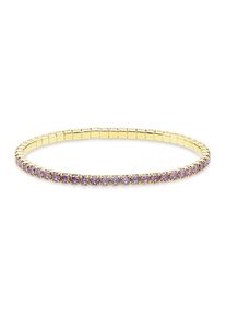 Silberarmband Firetti "Schmuck Geschenk Flexibles Silberarmband mit Zirkonia", lila (gelbgoldfarben, amethyst, amethyst), Armb&auml;nder, Damen, 19cm, Silber 925 (Sterlingsilber), Silberarmband, mit Zirkonia (synth.)