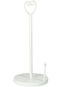 K&uuml;chenregal AMBIENTE HAUS "K&uuml;chenrollenst&auml;nder Herz in Antikwei&szlig;", wei&szlig;, B:17cm H:39cm T:17cm, Eisen, Regale, K&uuml;chenregal