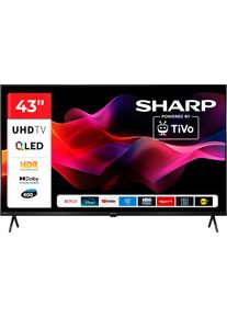 Sharp QLED-Fernseher "4T-C43HMx", Energieeffizienz: G, schwarz, 43 &Prime;, Fernseher, QLED-Fernseher