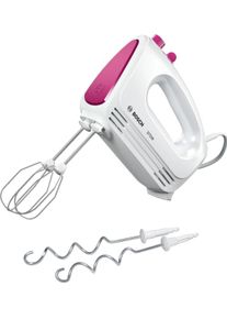Bosch Handmixer "CleverMixx MFQ2210P, Edelst. R&uuml;hrbesen/Knethaken, 4 Stufen, wei&szlig;/pink", lila (wei&szlig;, wild lila), B:20cm H:15,3cm T:7,3cm, Mixer, Turbotaste, ergonomischer Griff, Auswurftaste, Made in Europe, Handmixer
