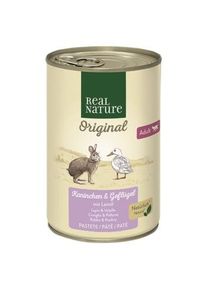 REAL NATURE Adult lapin et volaille &agrave; l&rsquo;huile de lin 6x400 g