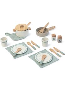 Spiel-Kochgeschirr Musterkind "Aronia", bunt (wei&szlig;, warmgrau, salbei), Spielgeschirr, Kinder, Holz, Spiel-Kochgeschirr