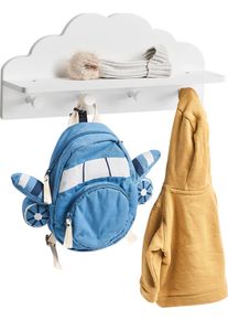 Garderobenleiste zeller PRESENT "Wolke", wei&szlig;, B:48cm H:22cm T:12cm, MDF, Garderobenhalter, Garderobenleiste, praktische Wandgarderobe f&uuml;r Kinderjacken im Wolkendesign
