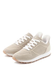 Sneaker Lascana "Halbschuh, Schn&uuml;rschuh, Freizeitschuh", Damen, Gr. 42, beige, Obermaterial: 100% Textilmaterial. Decksohle: 100% Textilmaterial. Futter: 100% Textilmaterial. Laufsohle: 100% Synthetik, unifarben, Basic, Schuhe Sneaker, aus Textil-Material VEGAN