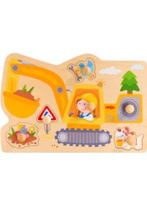 Steckpuzzle Haba "Bagger", bunt, Puzzles, KinderB:21cm H:2,3cm T:30cm, Holz, Motiv, Steckpuzzle, B:21cm H:2,3cm T:30cm