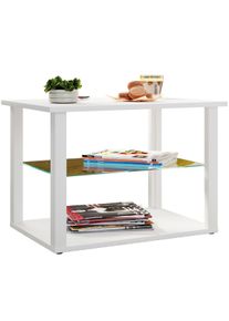 Couchtisch Vcm "Holz Sofatisch Couchtisch Glas Tisch Wanilo M", wei&szlig;, B:65cm T:45cm, Tische, Couchtisch