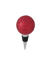 Flaschenverschluss AM DESIGN "Kugel", rot, B:5cm H:8cm L:5cm, Kork, Polyresin, Flaschenverschl&uuml;sse, Flaschenverschluss, 3er Set, 5x9 cm