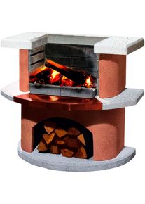 Holzkohlegrill Buschbeck "Grillbar Bologna", orange (wei&szlig;, terrakotta), B:110cm H:93cm T:65cm, Grills, Holzkohlegrill, BxTxH: 110x65x93 cm