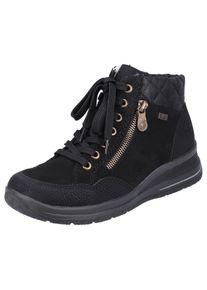 Winterboots Rieker, Damen, Gr. 41, schwarz, Leder, Lederimitat, Schuhe Winterboots, mit Zierrei&szlig;verschluss au&szlig;en