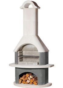 Grillkamin Buschbeck "Athen", grau (wei&szlig;, anthrazit), B:110cm H:210cm T:65cm, Grills, Grillkamin, BxTxH: 110x65x210 cm