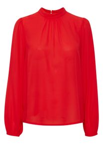 Langarmbluse Ichi "Langarm-Bluse IHCELLANI", Damen, Gr. 36, rot (poppy rot), Obermaterial: 100% Polyester PES., Blusen Langarmbluse