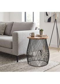 Beistelltisch AMBIENTE HAUS "Urban rundes Beistelltisch k&auml;fig -H 50cm", schwarz, B:54cm H:59cm T:54cm, Tische, Beistelltisch