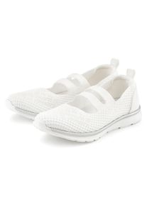 Slipper Lascana "Riemchenballerina, Slip-On-Sneaker, Freizeitschuh", Damen, Gr. 37, wei&szlig;, Obermaterial: 100% Textilmaterial. Decksohle: 100% Textilmaterial. Futter: 100% Textilmaterial. Laufsohle: 100% Synthetik, unifarben, Basic, Schuhe Slipper, Ballerina, Halbschuhe zum Reinschl&uuml;pfen VEGAN