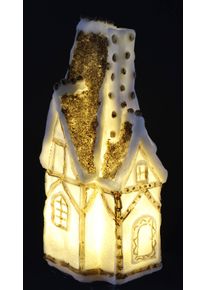Dekofigur I.GE.A. "Haus", gold (wei&szlig;), B:10cm H:24cm, Polyresin, Dekofiguren, Dekofigur, Weihnachtsdeko aus Polyresin, H&ouml;he ca. 24 cm