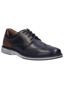 Budapester Josef Seibel "Stuart 07", Herren, Gr. 45, blau (ocean, multi), Leder, Lyralochung, kontrastfarbene Details, Schuhe Budapester, Brogue, Business Schuh, Anzugschuh mit Fl&uuml;gelkappe