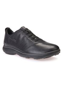 Slipper Geox, Herren, Gr. 39, schwarz, Leder, Schuhe Slipper, Schn&uuml;rschuh, Freizeitschuh mit Textilfutter