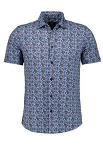 Henleyshirt Ragman, Herren, Gr. S, blau, floral, 900, Popeline, 96% Baumwolle 4% Elasthan, regular fit, ohne Ausschnitt, Shirts Henleyshirt
