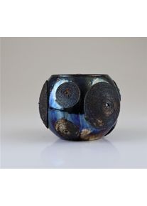 Windlicht AM Design "aus Glas", blau, B:15cm H:11cm, Glas, Kerzenhalter, Windlicht, 2er Set, BxH: 15x11 cm