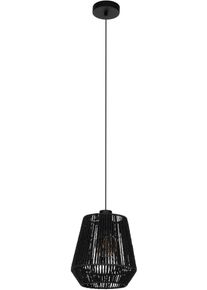 Eglo H&auml;ngeleuchte "Persley H&auml;ngelampe, Pendelleuchte im Japan-Stil, Esszimmerlampe, E27", schwarz, 1, &Oslash; 22cm H: 110cm, 1 Stk., Leuchten, H&auml;ngeleuchte - H110 x &Oslash;22 cm - schwarz - 1X60W exkl., H&auml;ngeleuchte