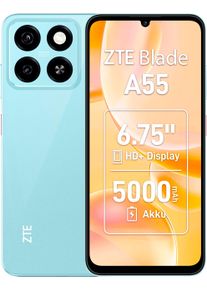 ZTE Smartphone "Blade A55", Energieeffizienz: B, blau (wasserblau), 64 GB, Mobiltelefone, Smartphone
