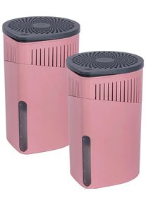 Luftentfeuchter Wenko "Drop", rosa, B:15cm H:23cm T:15cm, Luftentfeuchter, Luftentfeuchter, 2 Entfeuchter mit je 1 x 1000 g Entfeuchter Block