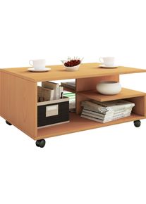 Couchtisch Vcm "Holz Sofatisch Couchtisch Rollen rollbar Stango L", braun (buche), B:80cm T:50cm, Tische, Couchtisch