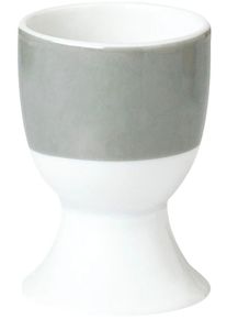 Eierbecher Van Well "Vario", grau (grau, wei&szlig;), B:16,5cm H:7cm &Oslash;:4,5cm, Porzellan, Eierbecher, Eierbecher, Porzellan, sp&uuml;lmaschinen- und mikrowellengeeignet