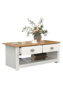 Couchtisch Vcm "Holz Sofatisch Couchtisch Schublade Balusa", wei&szlig;, B:104cm T:50cm, Tische, Couchtisch