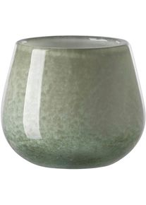 Tischvase Fink "MARLY", gr&uuml;n (hellgr&uuml;n), H:9,5cm &Oslash;:11cm, Glas, Vasen, Tischvase, Dekovase, Blumenvase, Windlicht, Vase aus Glas