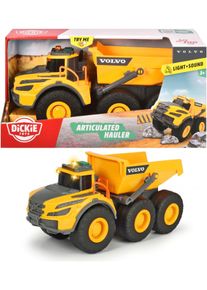 Spielzeug-Kipper DICKIE TOYS "Volvo Articulated Hauler", gelb (gelb, grau), Spielzeugfahrzeuge, Kinder, Kunststoff, Spielzeug-Kipper, mit Licht und Sound
