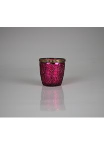 Windlicht AM Design "aus Glas", pink, B:9cm H:9cm, Glas, Kerzenhalter, Windlicht, 3er Set, BxH: 9x9 cm
