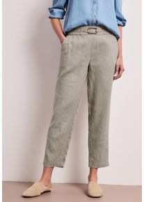 Leinenhose Street One "Style Bonny", Damen, Gr. 38, L&auml;nge 28, timeless beige (l&auml;nge 28), Web, Obermaterial: 100% Leinen, unifarben, loose fit kn&ouml;chelfrei, Hosen Leinenhose, Slim Leg Hose aus Leinen mit Schnalle
