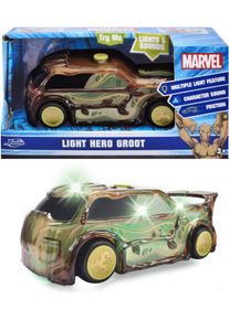 Spielzeug-Auto DICKIE TOYS "Marvel Light Hero Groot 1:32", braun (braun, gr&uuml;n), Spielzeugfahrzeuge, KinderT:15cm, Kunststoff, Spielzeug-Auto, mit Licht und Sound, T:15cm