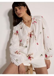 Klassische Bluse Apricot "Bluse", Damen, Gr. S (36), wei&szlig;, gewebt, Obermaterial: 100% Viskose CV., gebl&uuml;mt, V-Ausschnitt, Gerade, Blusen Klassische Bluse, mit Stickerei