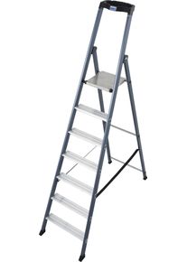 Stehleiter Krause "SePro S", grau (anthrazit), B:53cm H:13cm L:230cm, Aluminium, Leitern, Stehleiter, Alu eloxiert, 1x7 Stufen, Arbeitsh&ouml;he ca. 350 cm