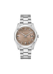 Automatikuhr Bulova "Surveyor", silberfarben, braun, Armbanduhren, Damen, Automatikuhr, Armbanduhr, Damenuhr, Herrenuhr, Mechanische Uhr, Edelstahlarmband