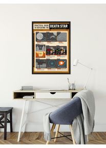 Wandbild Komar "Star Wars Death Star Defeating Guide", grau (farbe bild(er): grau), Disney, 1 Stk., Vlies, Bilder, Wandbild, 30 x 40 cm (Breite x H&ouml;he) - Kinderzimmer, Dekoration