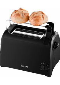 Krups Toaster "Pro Aroma KH1518", schwarz, B:26cm H:18,7cm T:16,4cm, Toaster, Kr&uuml;melschublade, 6 Br&auml;unungsstufen, Hebe-Funktion, Toaster