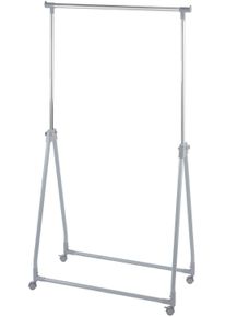 Kleiderst&auml;nder Wenko, silber (chromfarben, grau, grau), B:88cm, Metall, Garderobenst&auml;nder, Kleiderst&auml;nder, stufenlos h&ouml;henverstellbar (99-167 cm), mit 4 Rollen, Tragkraft 40 kg