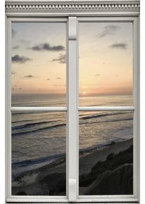 Wandsticker queence "Sonnenuntergang", orange, B:40cm H:60cm T:0,1cm, Wandtattoos, Wandsticker, Wandsticker, Wandbild, selbstklebend, 3D, Fenster