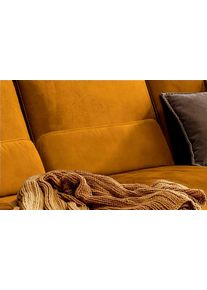 Sofakissen W.Schillig "run", gelb (brandy s37), B:62cm H:20cm T:8cm, Stoff S37 (100% Polyester);ROHLEDER Chenille-Flachgewebe Q2 W77 (68% Polyacryl, 32% Polyester);Stoff S37 (100% Polyester), Polsterauflagen, Sofakissen, Nierenkissen, Breite 62 cm