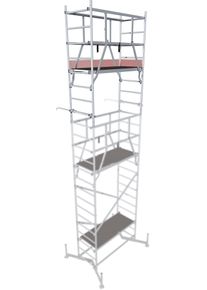Arbeitsger&uuml;st Krause "ClimTec System 2. Aufstockung", grau (aluminiumfarben), B:145cm H:195cm L:195cm, Aluminium, Ger&uuml;ste, Arbeitsger&uuml;st, nur in Verbindung mit ClimTec System Grundger&uuml;st + 1. Aufstockung