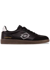 Sneaker Lotto, Herren, Gr. 43, schwarz-wei&szlig; (schwarz, wei&szlig;), Synthetik, clean, Schuhe Sneaker, - mit Zehenkappe aus tierfreiem Velours