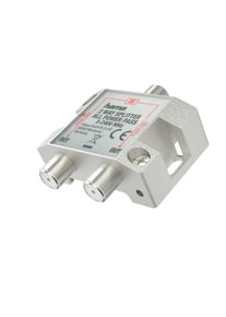 Hama SAT-Verteiler "SAT-Verteiler, 2-fach, voll geschirmt", grau (aluminiumfarben), B:9cm H:2,5cm L:10,5cm, Verteiler, SAT-Verteiler