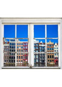 Wandsticker queence "Amsterdam", bunt, B:40cm H:60cm T:0,1cm, Wandtattoos, Wandsticker, Wandsticker, Wandbild, selbstklebend, 3D, Fenster, Amsterdam