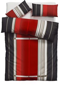 H.I.S. Bettw&auml;sche H.I.S "Golfi in Gr. 135x200 oder 155x220 cm", rot, B/L: 135cm x 200cm, 1 Stk., 1 Stk., Linon, B/L: 80cm x 40cm, 2, Linon, Obermaterial: 100% Baumwolle, Bettw&auml;sche, Bettw&auml;sche, Bettw&auml;sche aus Baumwolle, sportliche Bettw&auml;sche mit Streifen