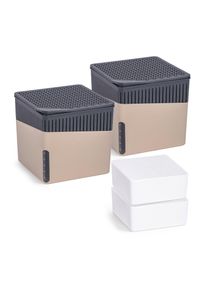Luftentfeuchter Wenko "Cube", beige, B:13cm H:13cm T:13cm, Luftentfeuchter, Luftentfeuchter, 2 x 500 g